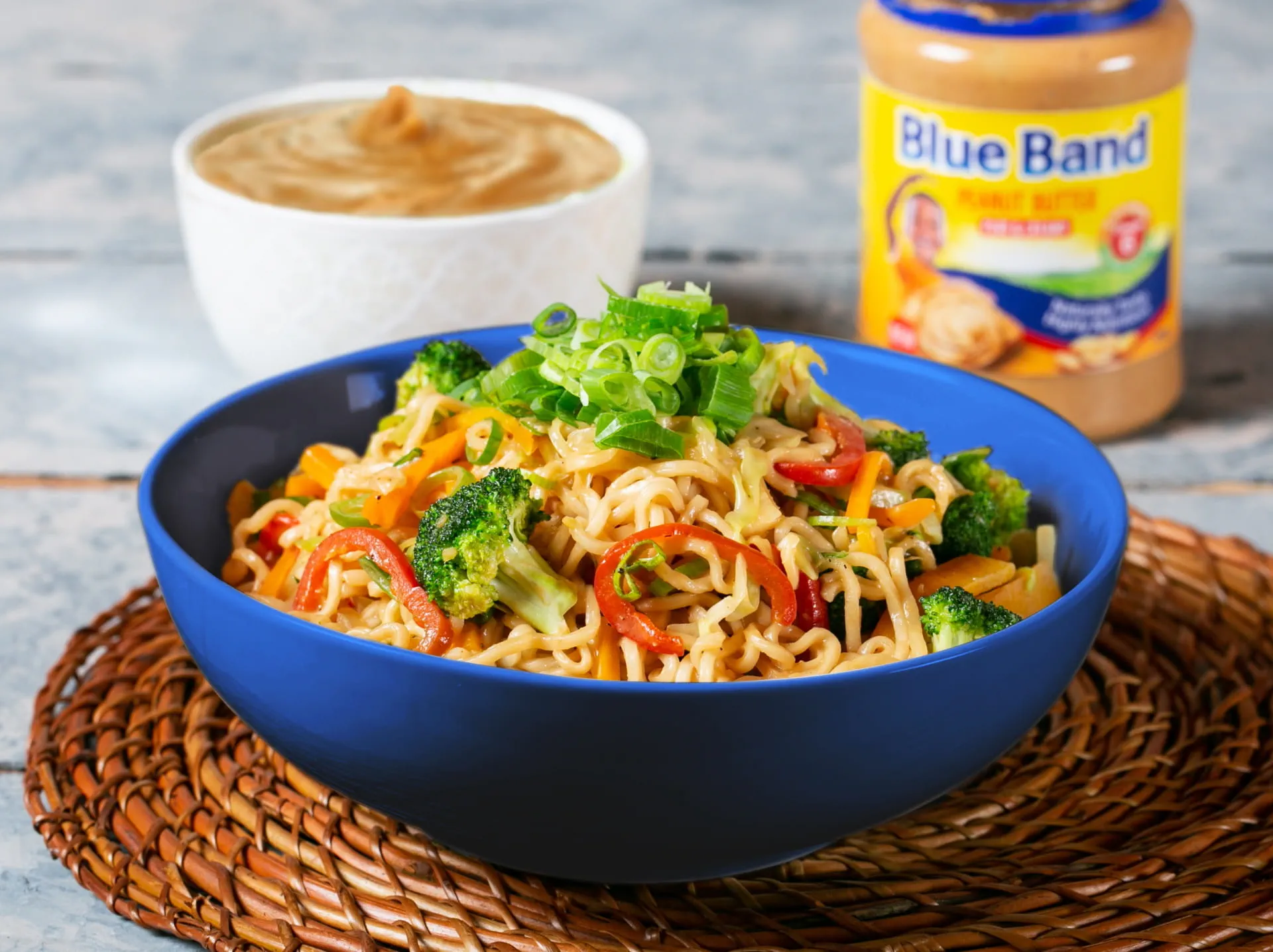 Asian style with peanut noodles