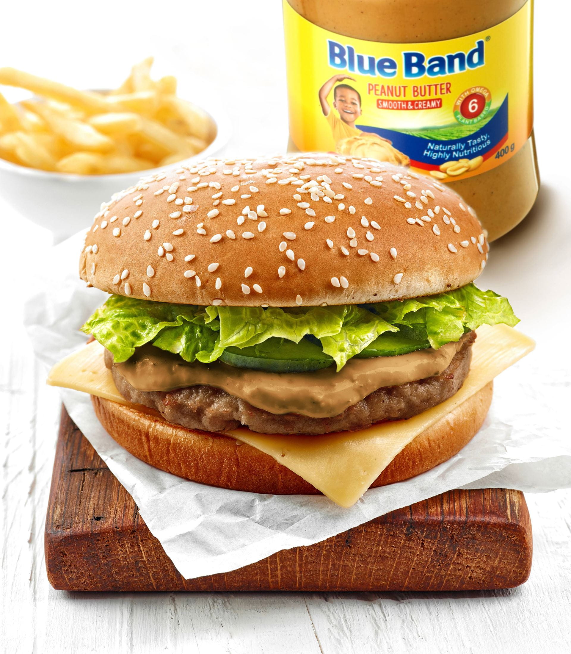 Chicken Burger with Peanut Butter Sauce