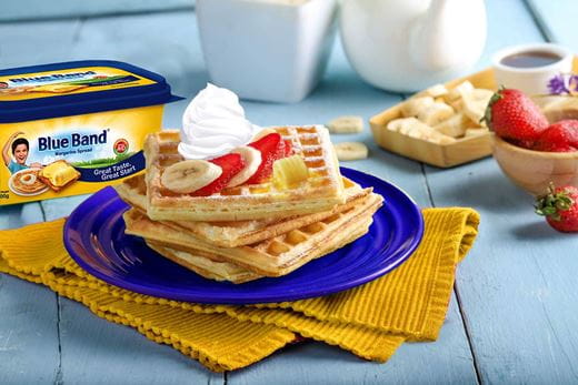 recipe image Waffles with Bananas & Strawberries