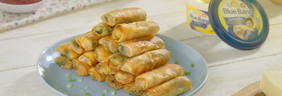 recipe image Lumpia Keju Telur Bayam