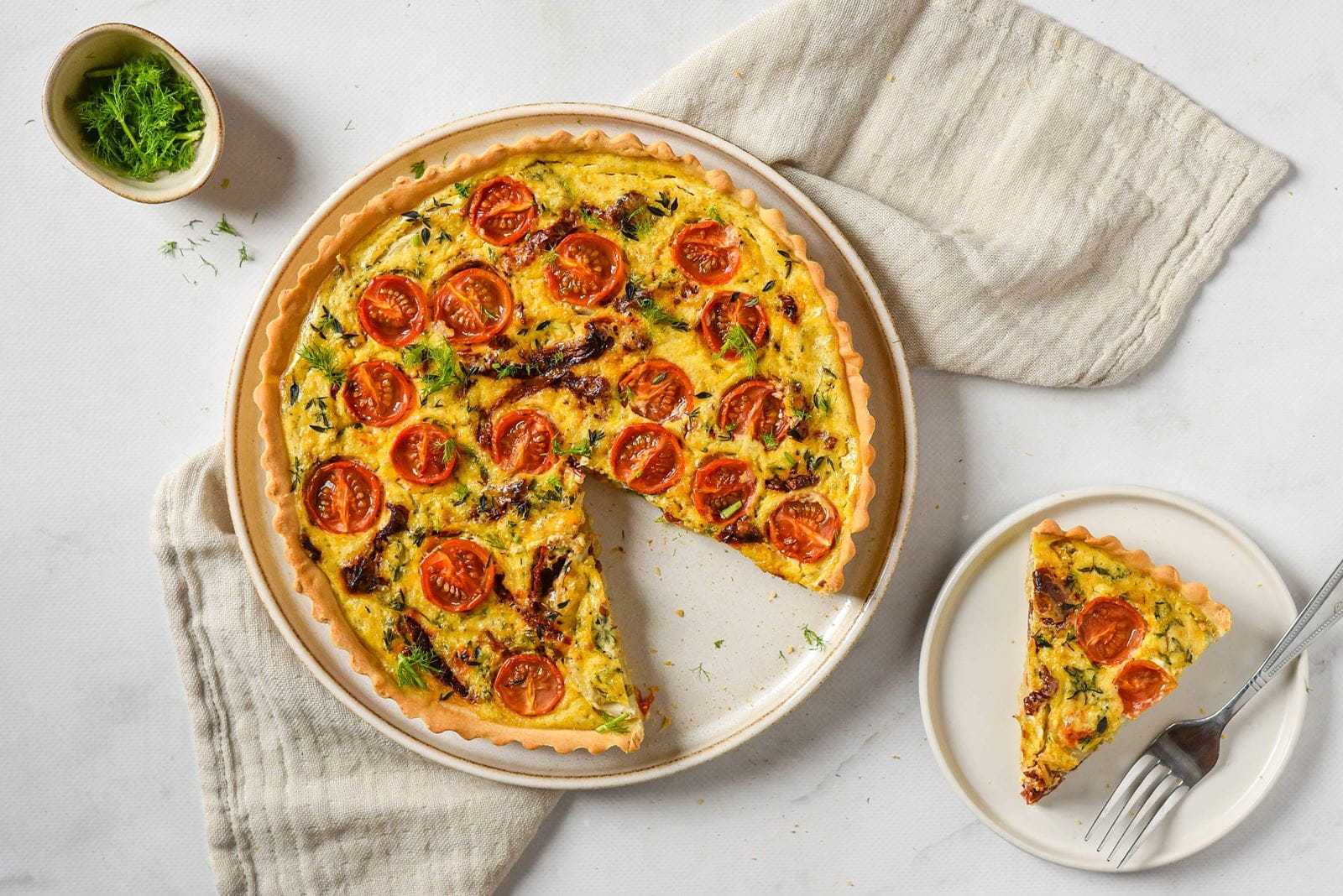 recipe image Quiche met venkel, cherrytomaatjes en tijm