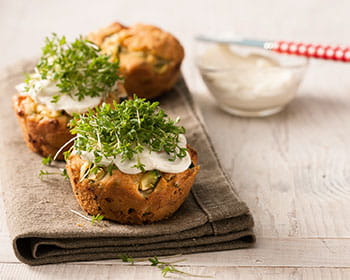 recipe image Courgette en feta muffins