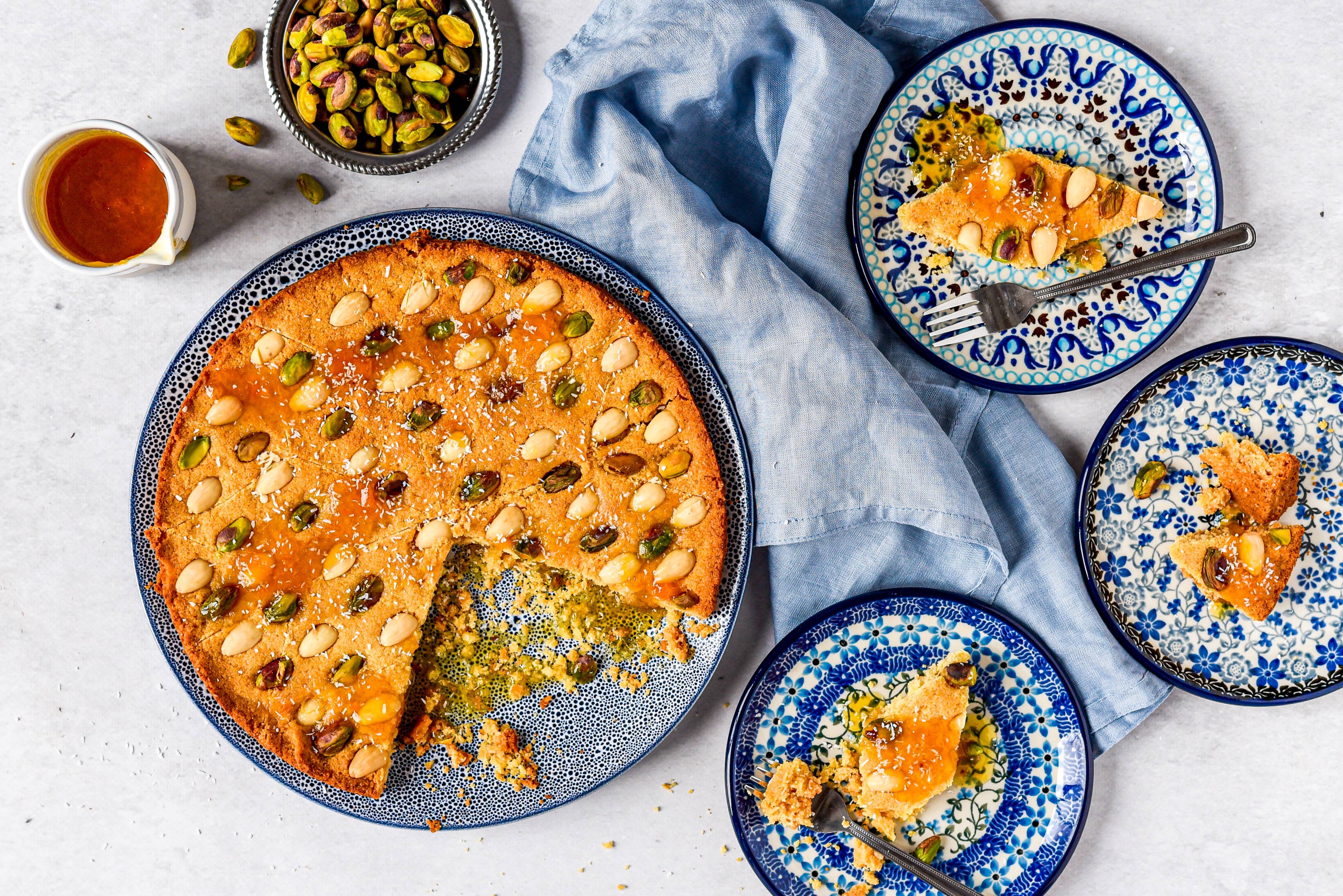 recipe image Basbousa met sinaasappel-oranjebloesemsiroop