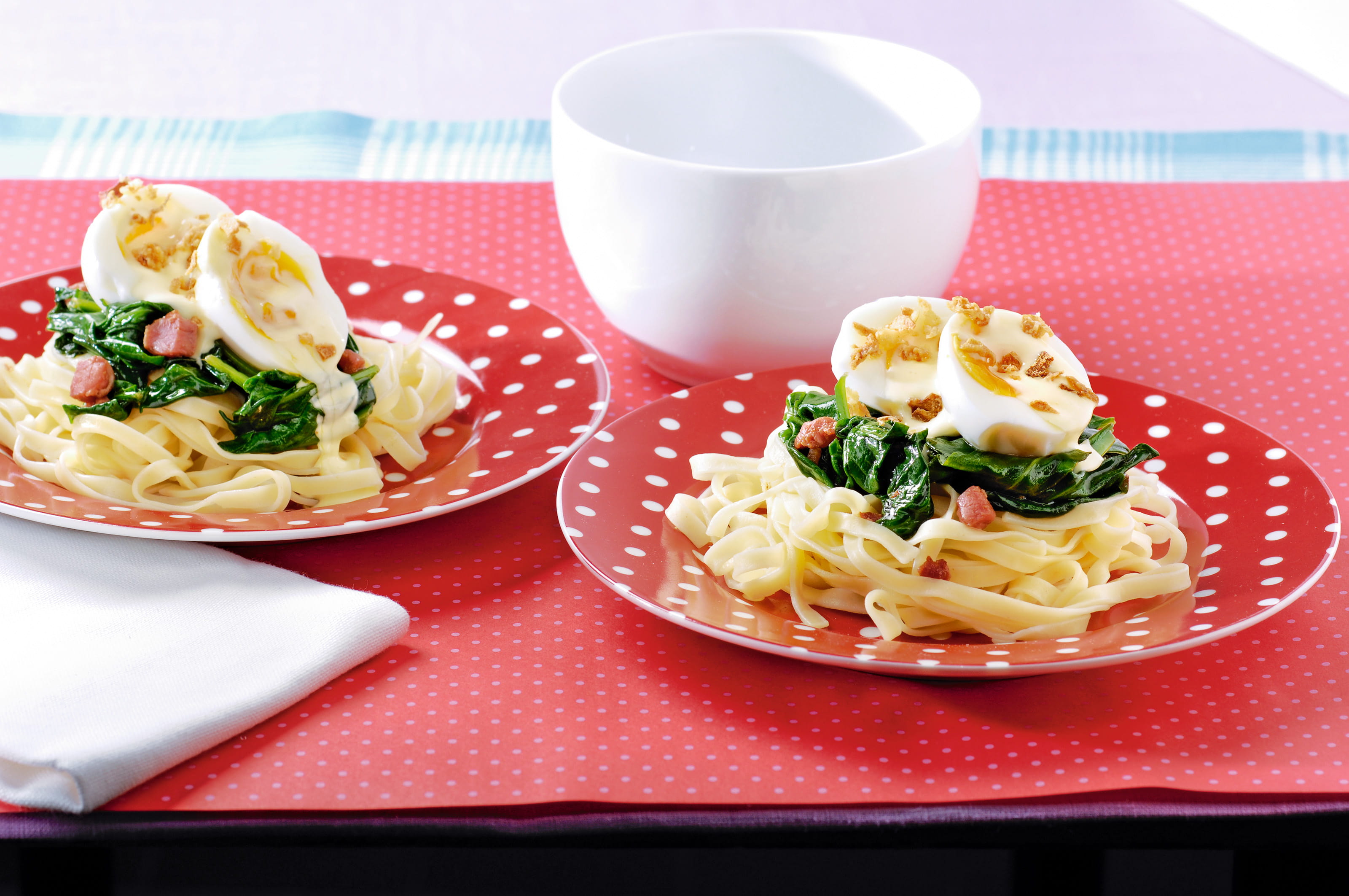 recipe image Mienestjes met spinazie en ei