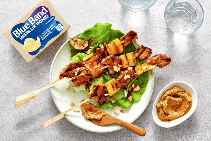 recipe image Vega kip-mangospies met ketjapchilispread