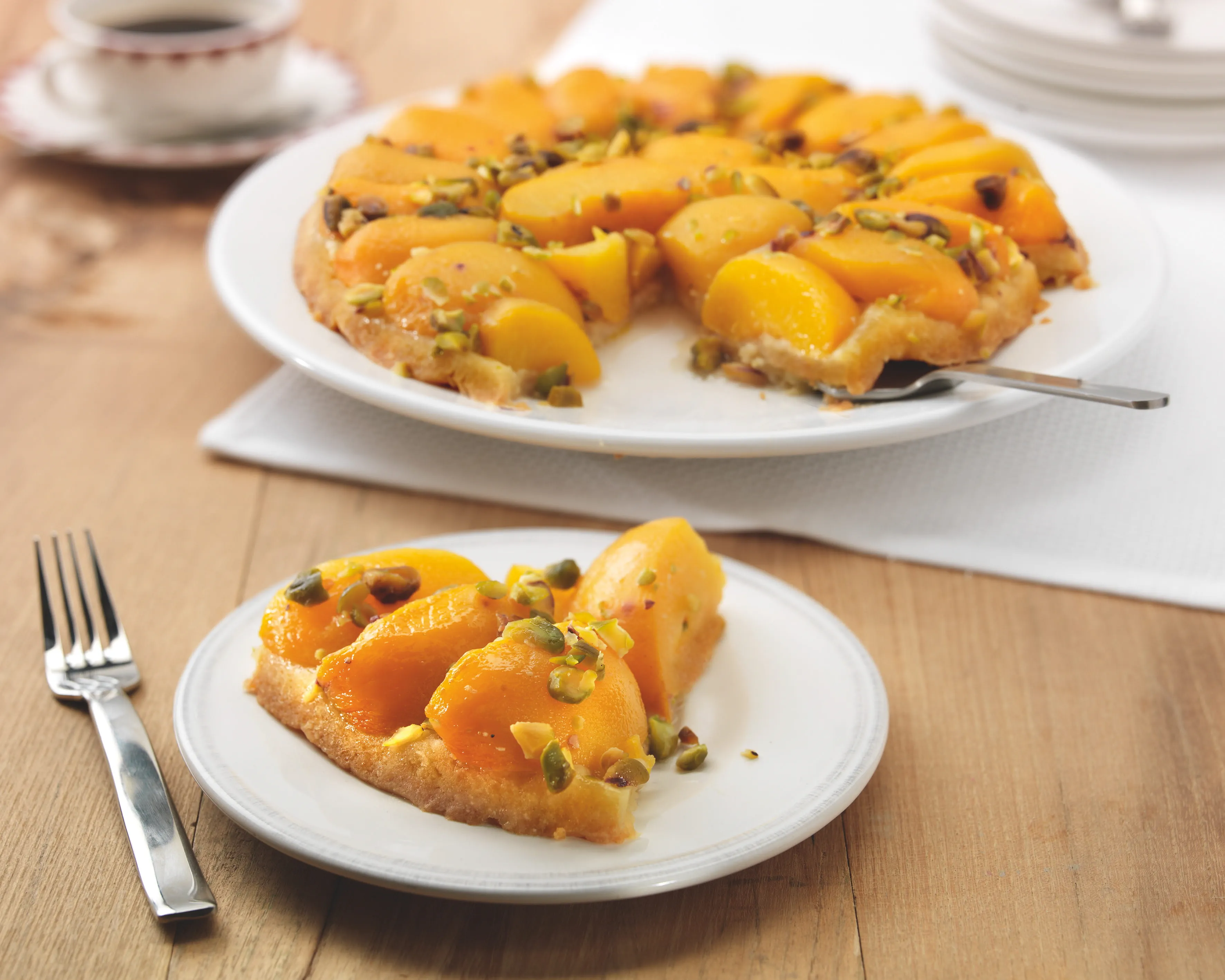 recipe image Omgekeerde perziktaart
