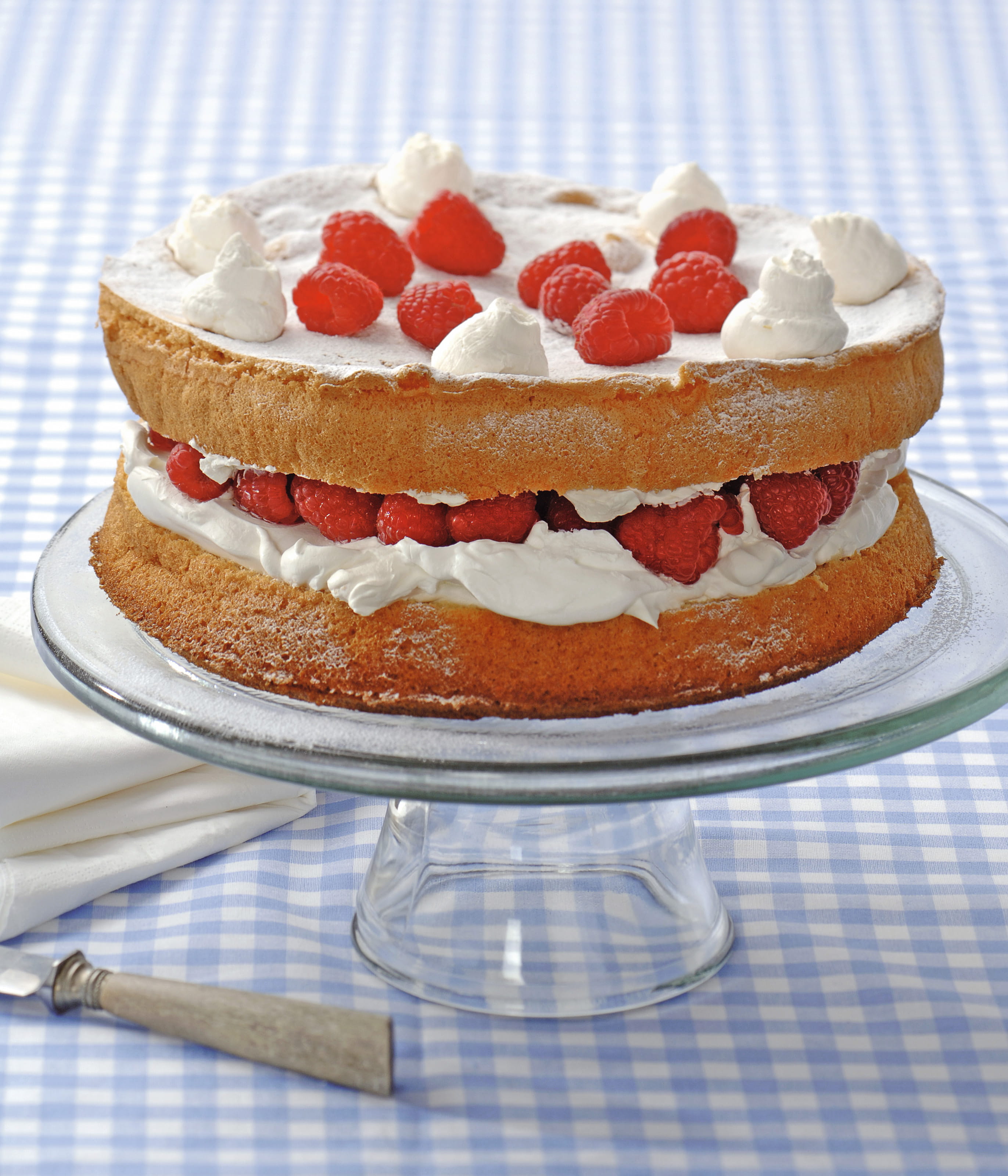 recipe image Slagroomtaart met frambozen