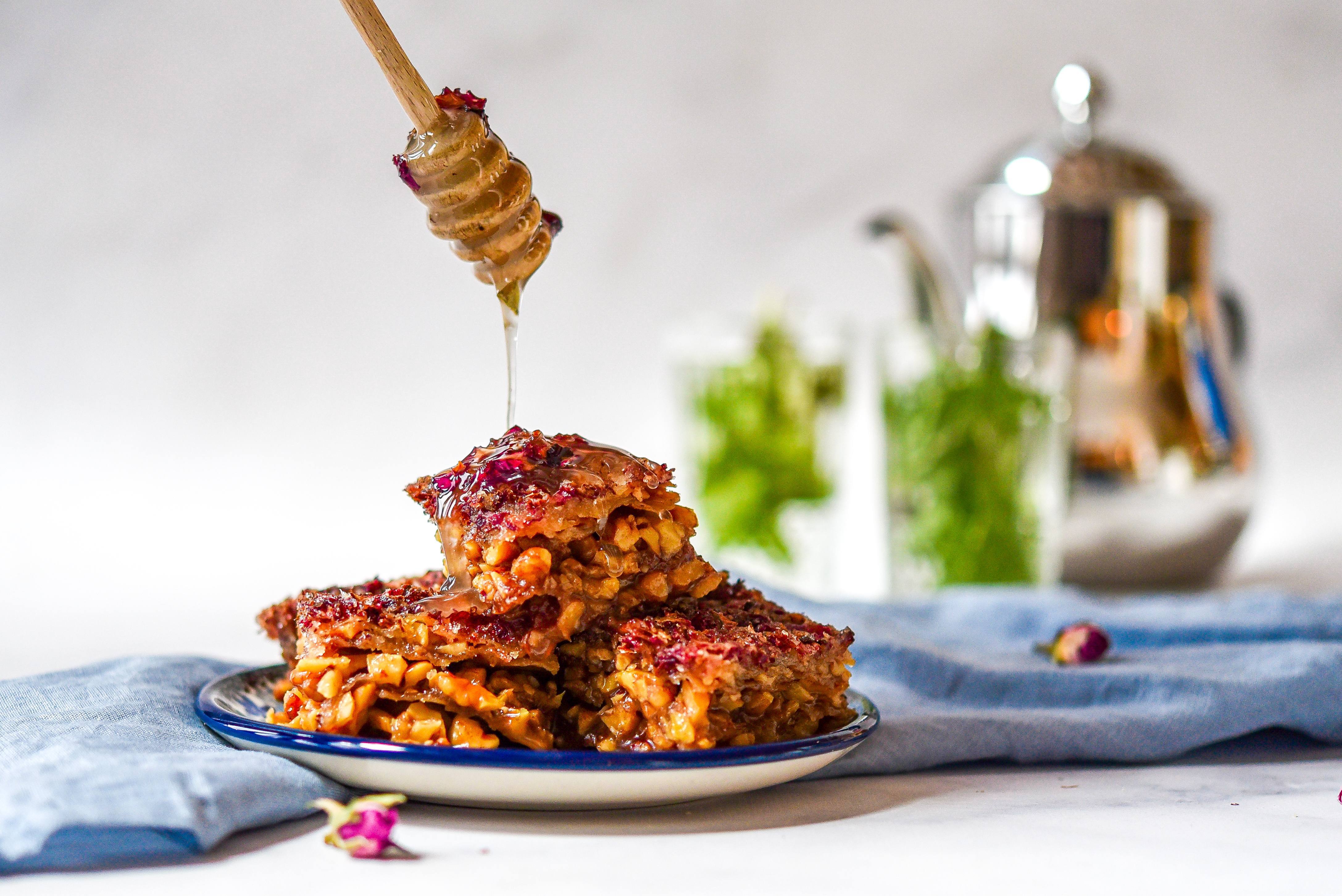 recipe image Baklava met rozenwater en walnoten