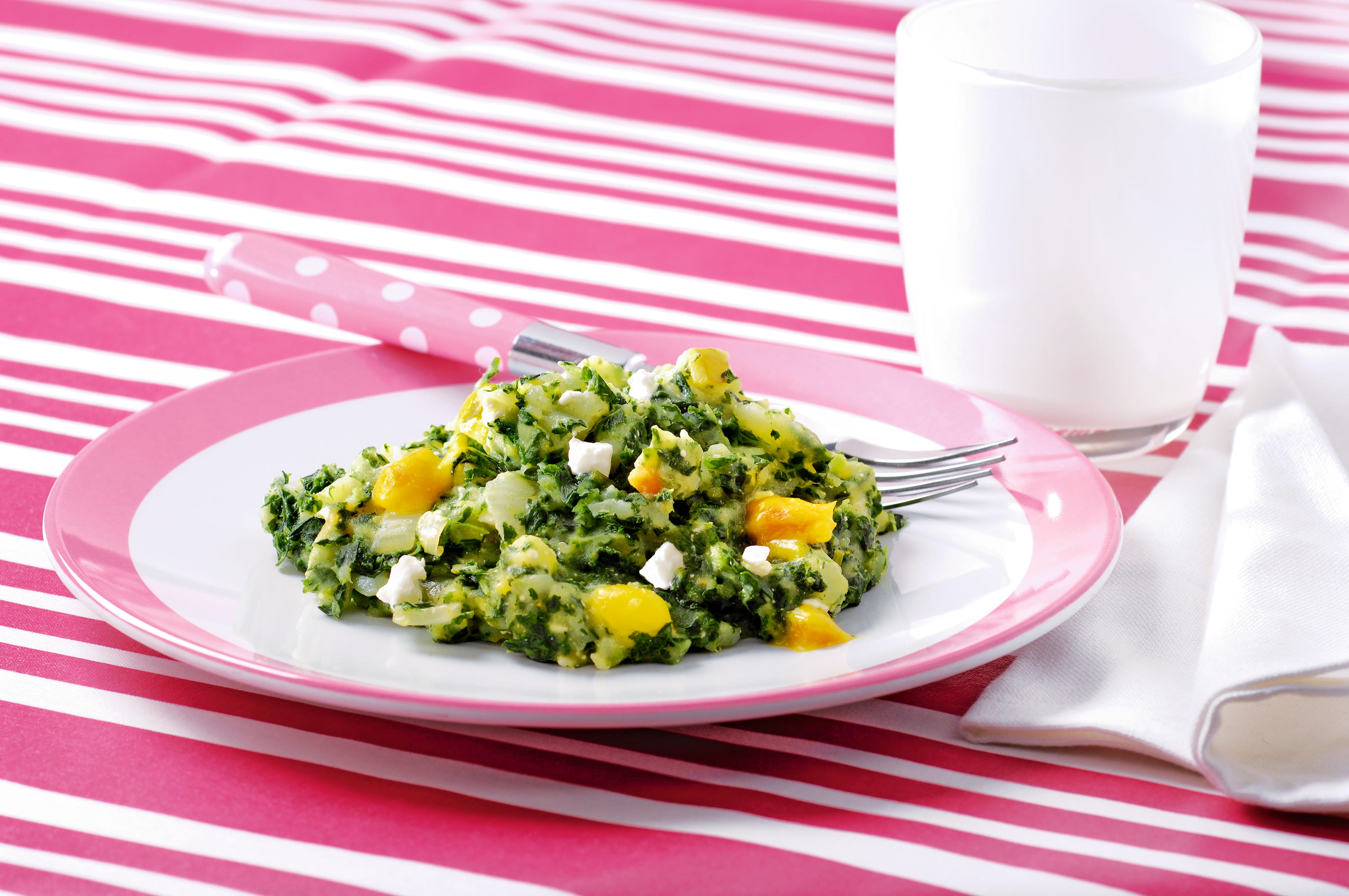recipe image Stamppot boerenkool met Hüttenkäse en piccalilly
