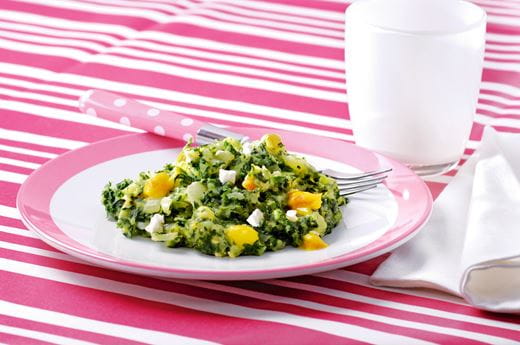 recipe image Stamppot boerenkool met Hüttenkäse en piccalilly