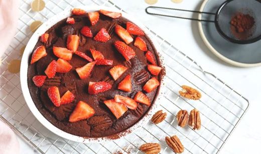 recipe image Vegan brownies met verse aardbeien
