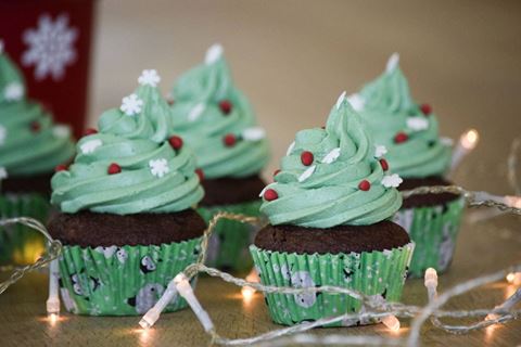recipe image Kerstboom cupcakes